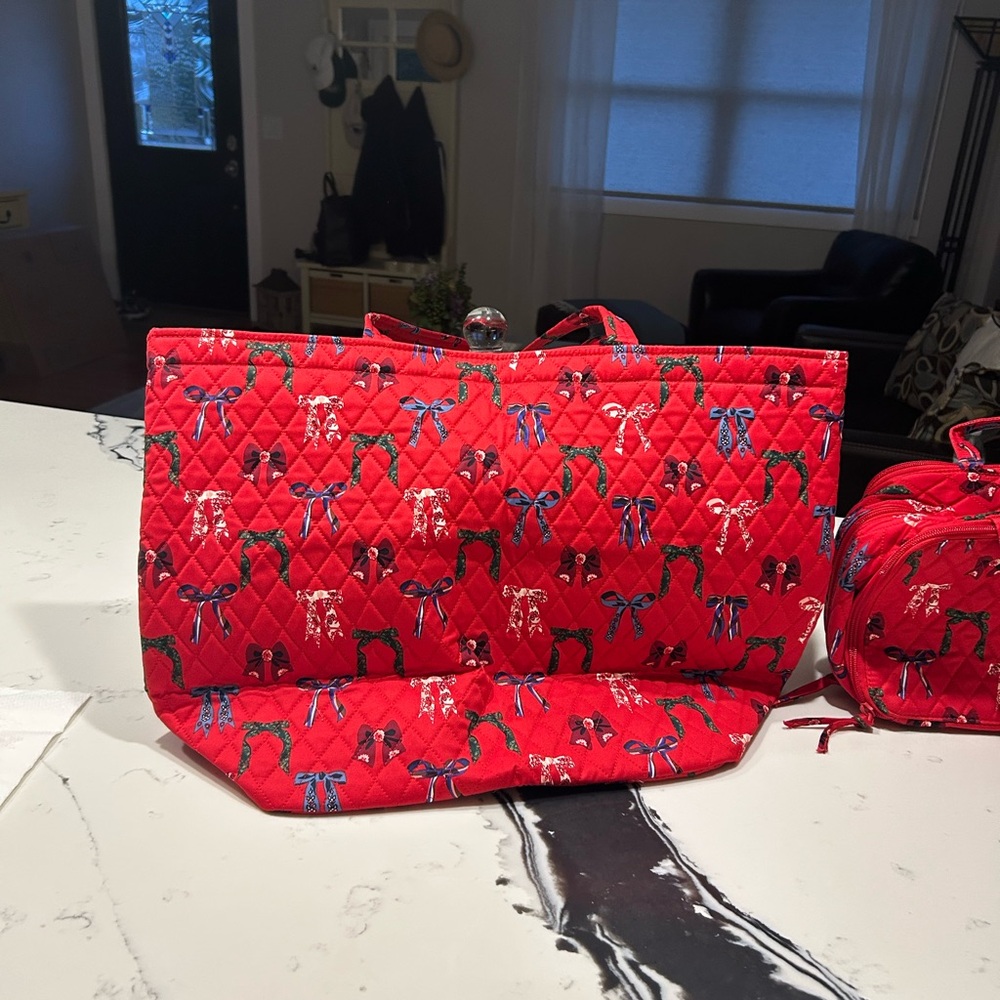 Vera Bradley Red and White Paisley Bags